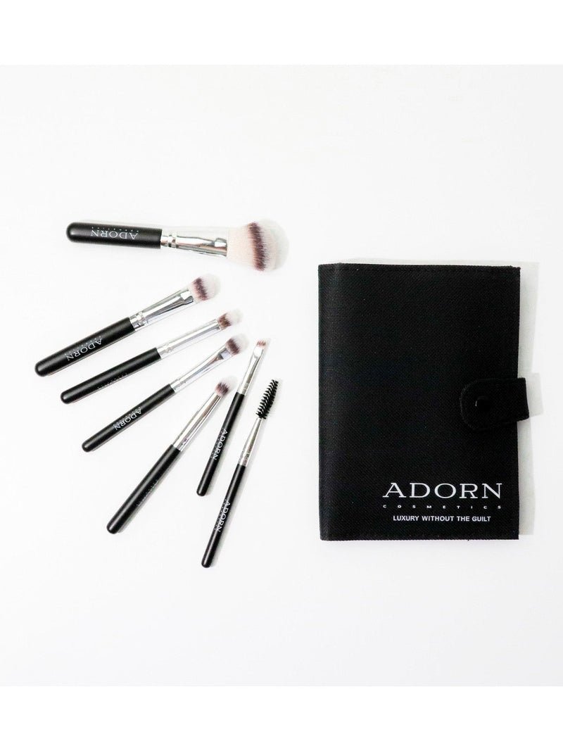 ADORN 7 Pce Travel Makeup Brush Set