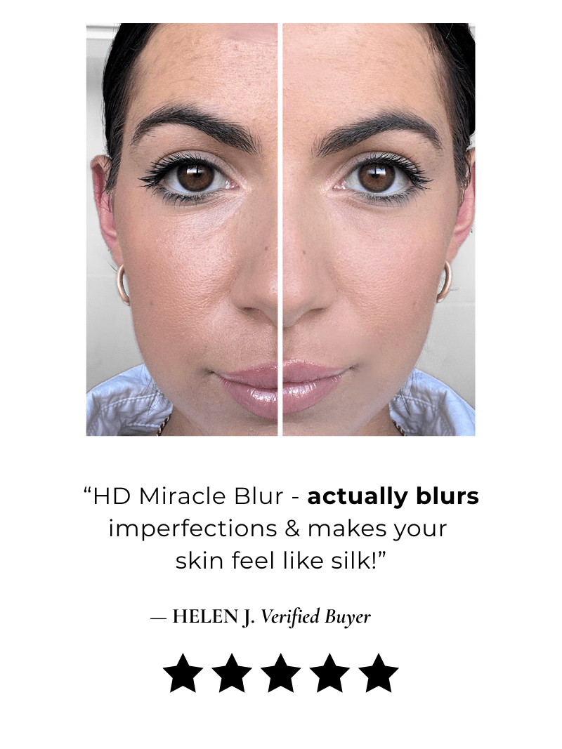 Translucent setting powder before and after — blurs pores and large imperfections