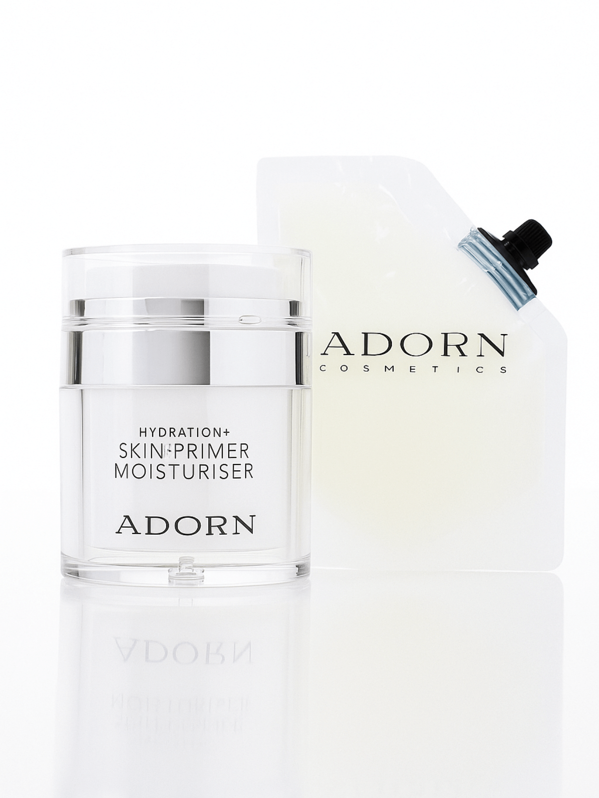 Adorn Cosmetics hydration skin primer moisturizer on a white background