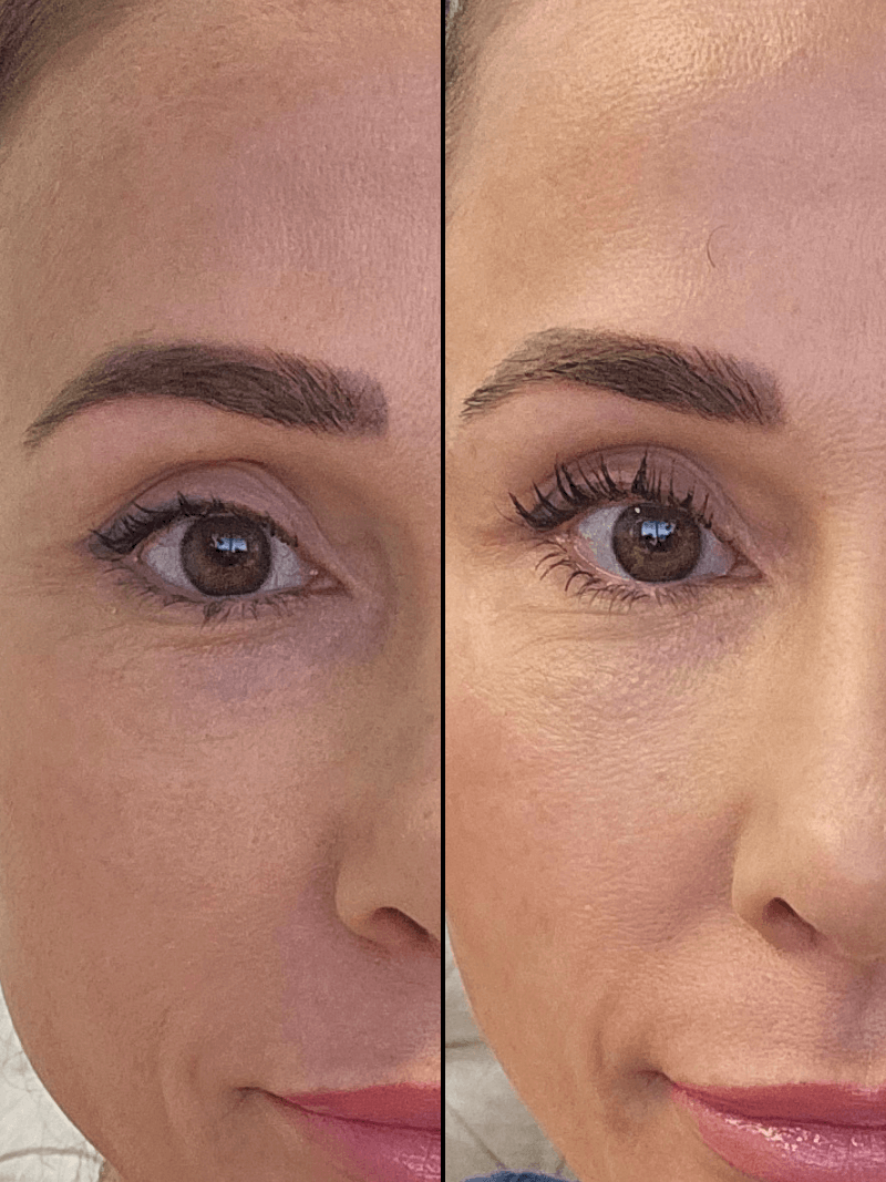 Natural Volumising Eye Lash Primer Before and After