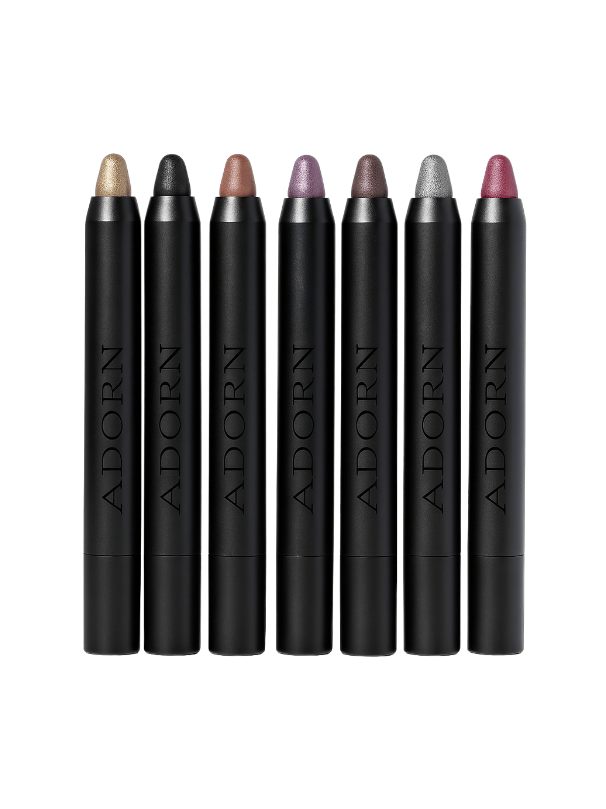 Set of Adorn makeup products on a white background