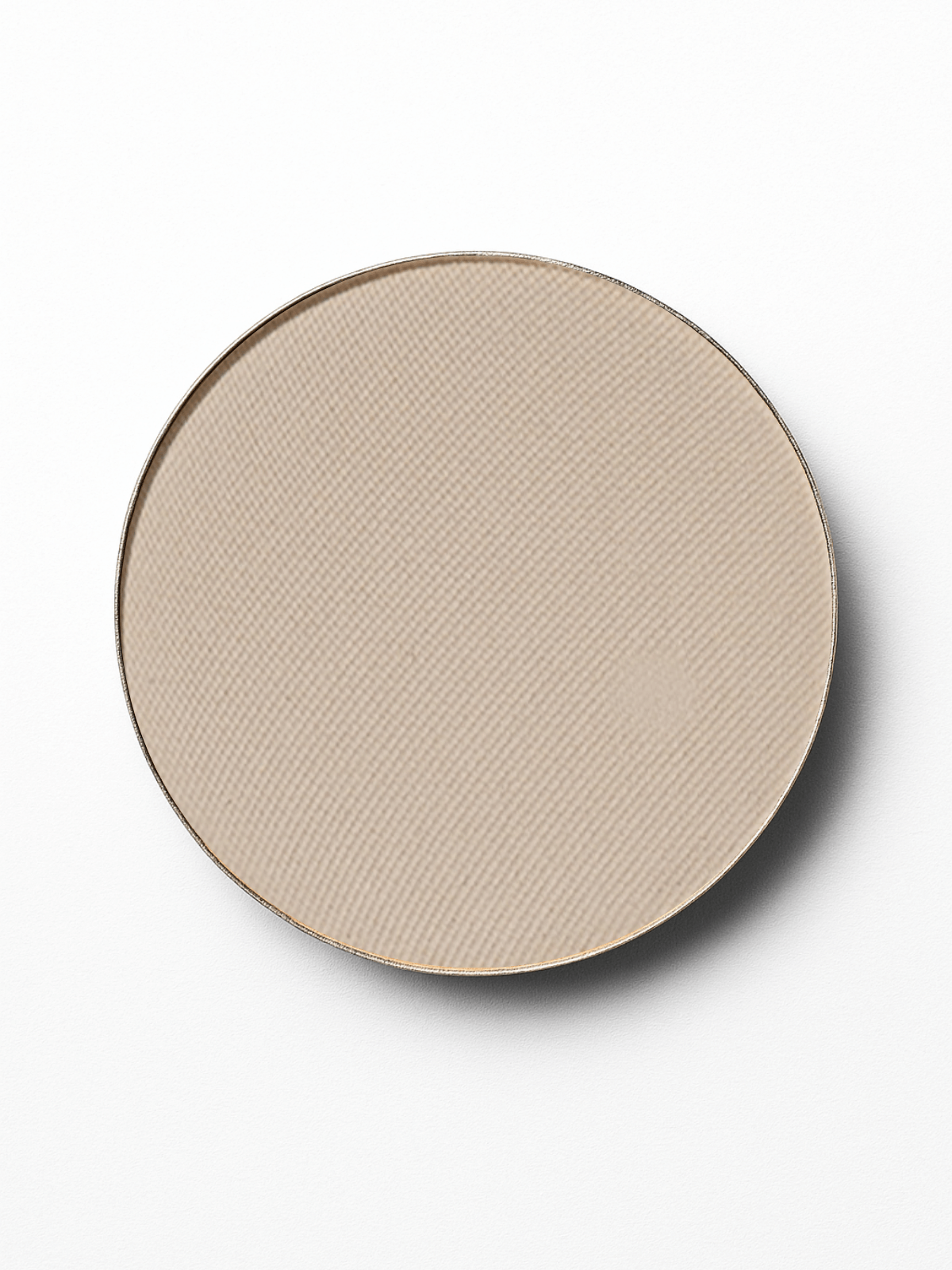 Round beige ceramic plate on a white background
