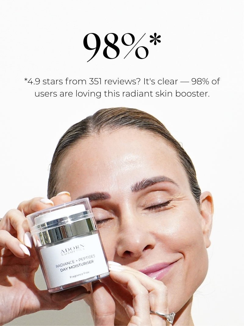 face cream with peptides with text overlay.