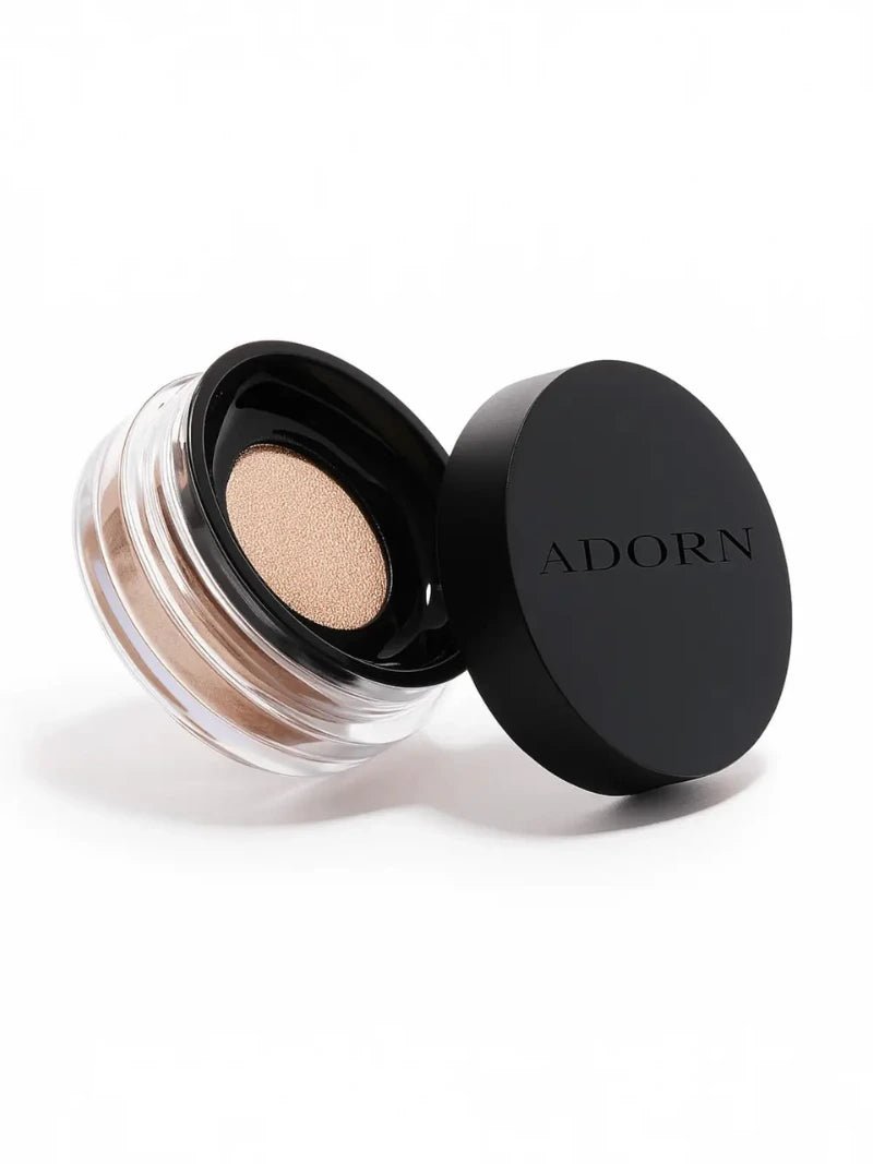 Adorn SPF 20+ loose mineral foundation in refillable jar — buildable mature skin coverage