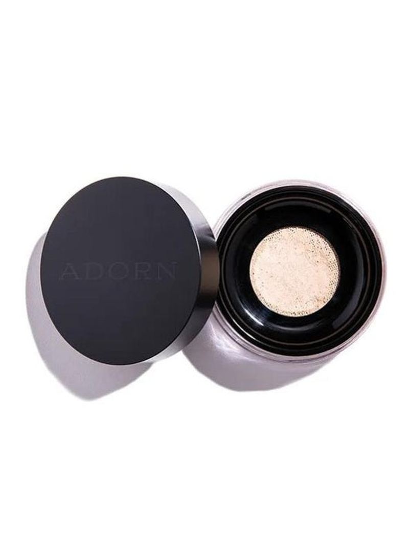 ADORN Mineral SPF 20+ Foundation for mature skin flatlay against a white background, showing no spill system.