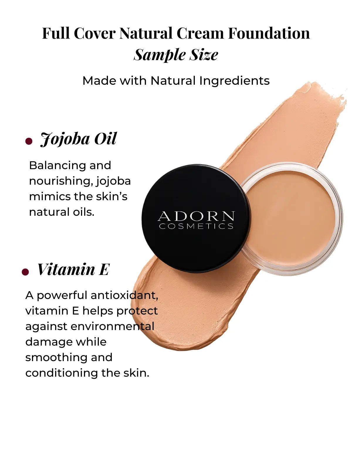 Cream foundation stick sample for dry, mature skin — full coverage