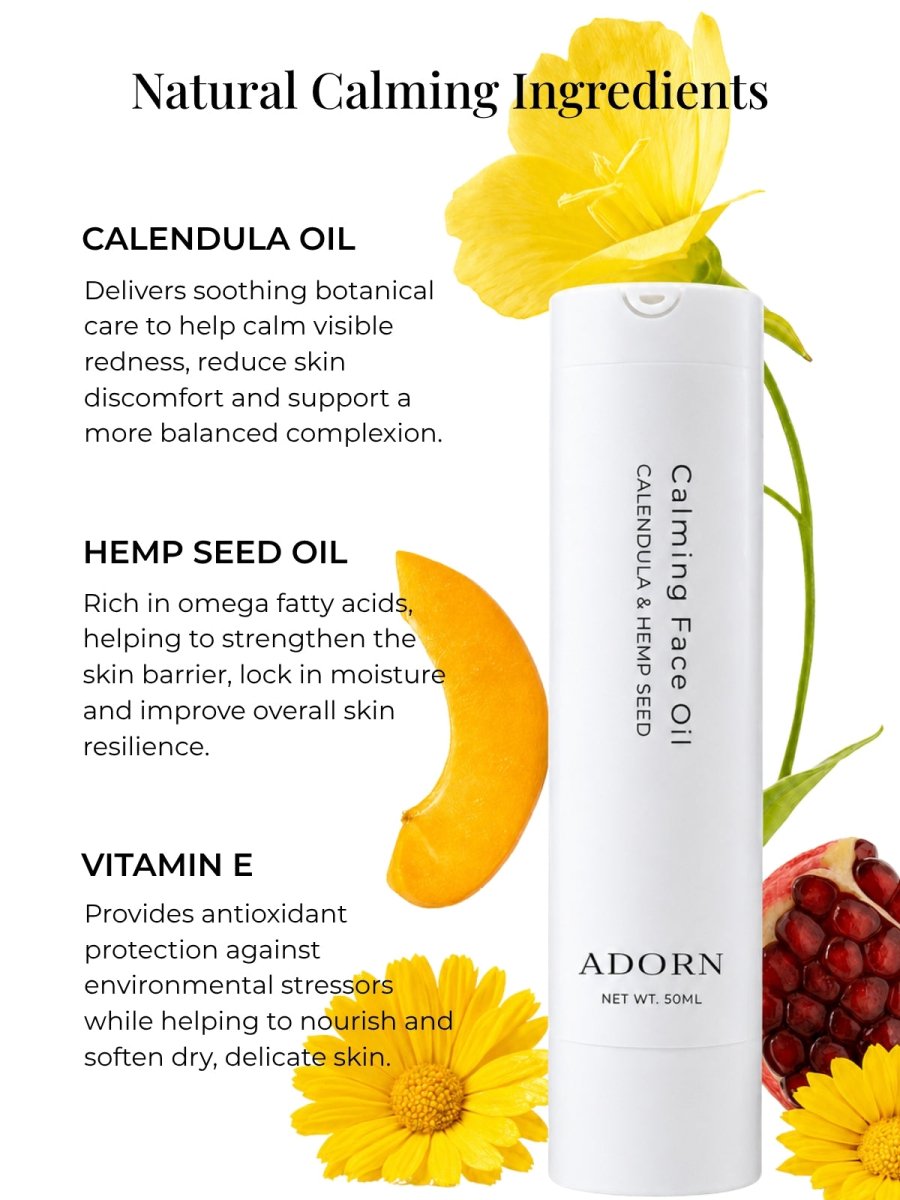 Calming Calendula Face Oil | Sensitive Skin Facial Oil - Adorn Cosmetics
