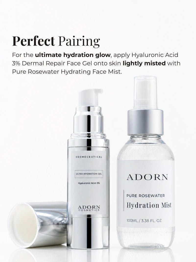 Hyaluronic Acid 3% Dermal Repair Face Gel Serum - Adorn Cosmetics