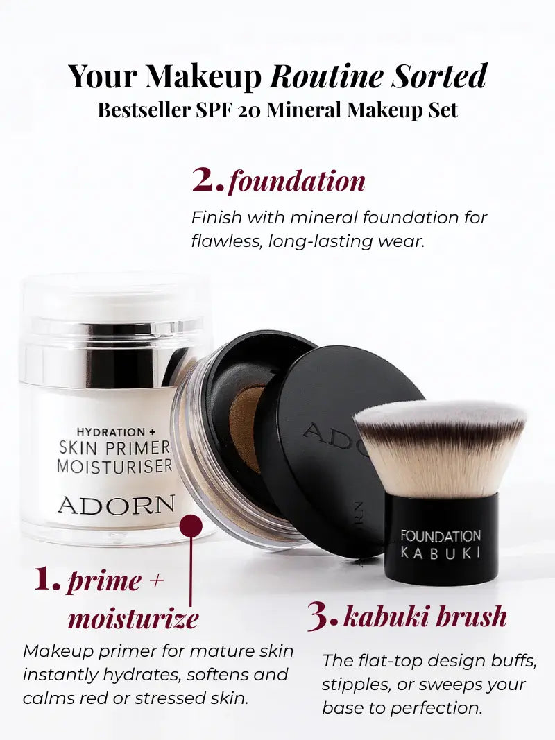 Hydration+ makeup primer moisturiser — Adorn refillable for mature skin