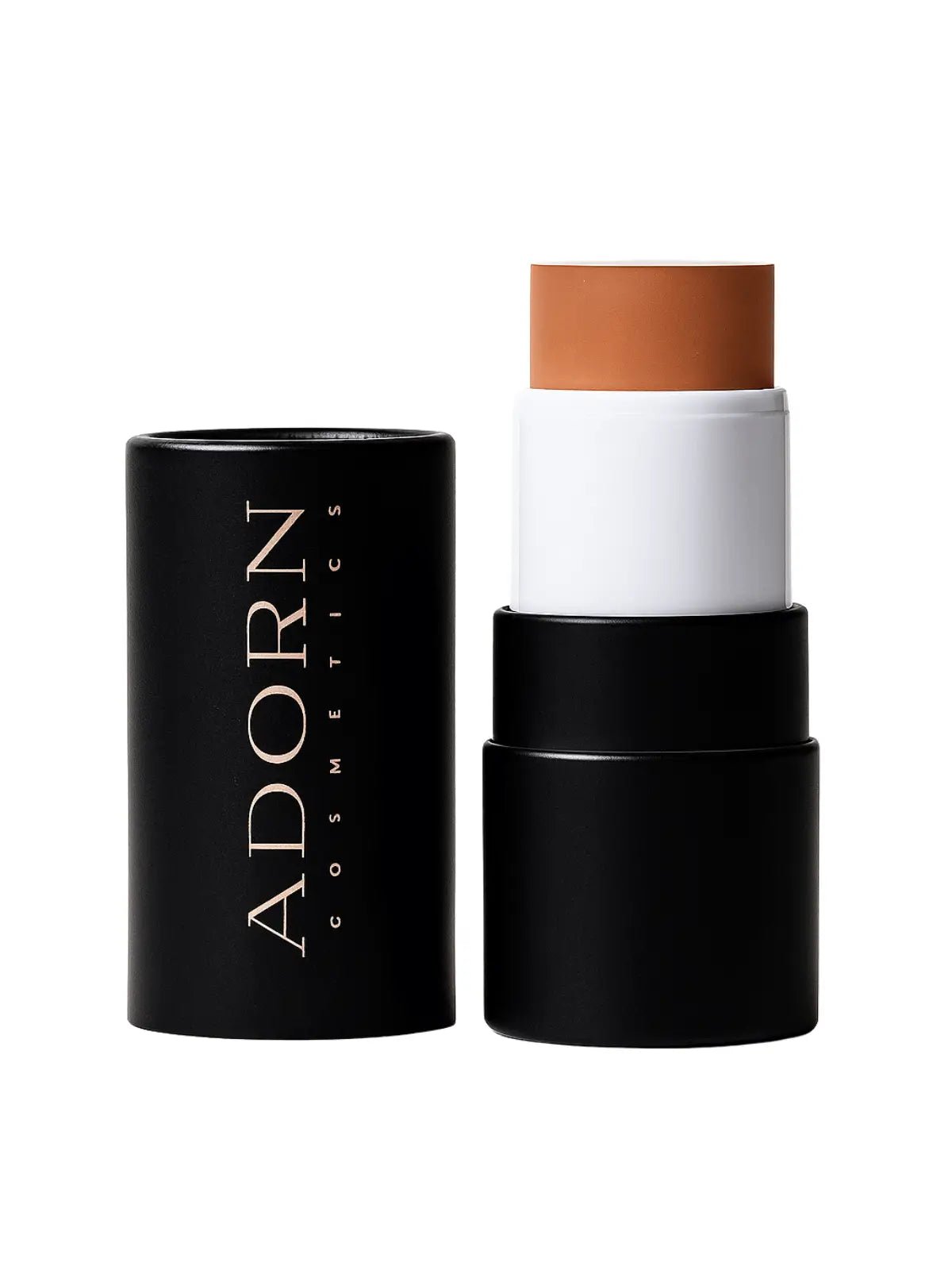 cream contour stick with black casing and 'Adorn Cosmetics' branding on a white background