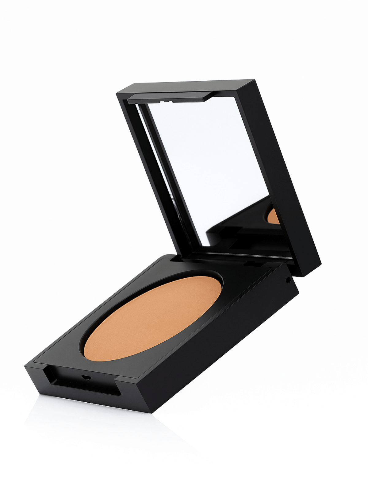 Contour compact powder in a black case with mirror on a white background