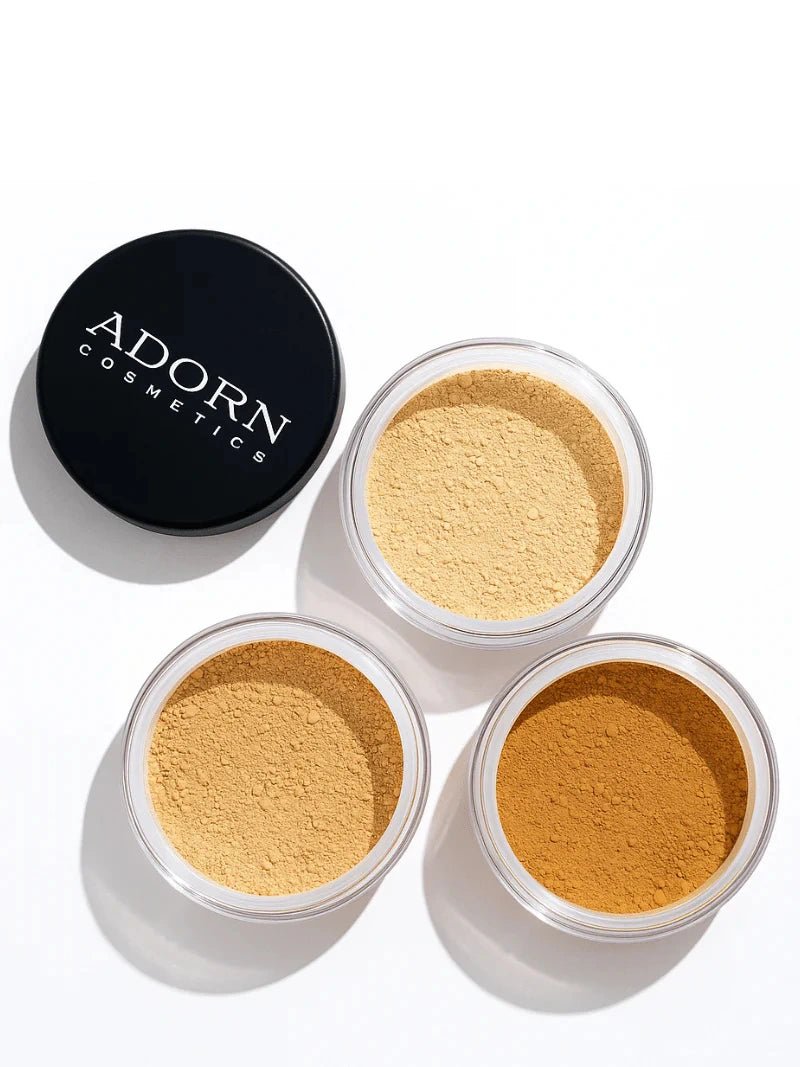 Adorn Mineral Foundation Samples – try shades before committing. SPF 20+ loose powder for mature and sensitive skin.