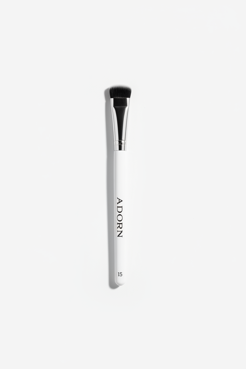 Vegan eyeshadow brush on white — Adorn soft synthetic bristles