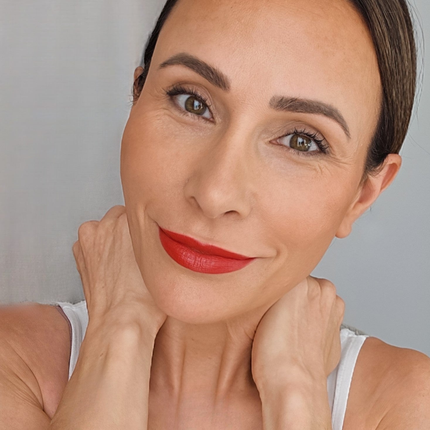 Briony red lipstick adorn cosmetics