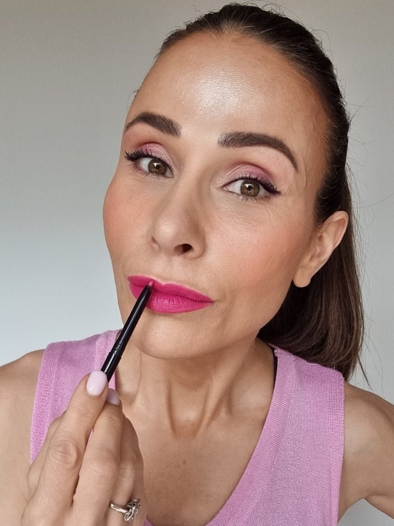 Mineral lip liner in pink from Adorn Cosmetics.