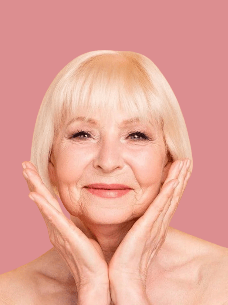 Before and after cream foundation stick on mature skin — covers pigmentation and redness