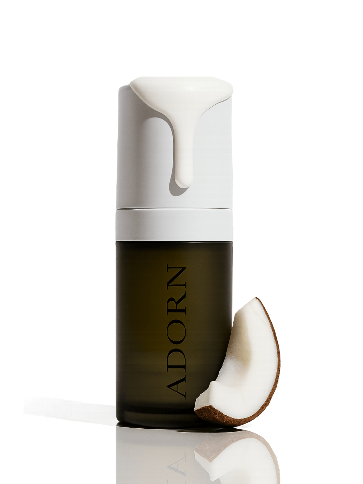 Skincare bottle travel size of the best cleanser for mature skin labeled 'ADORN' on a white background