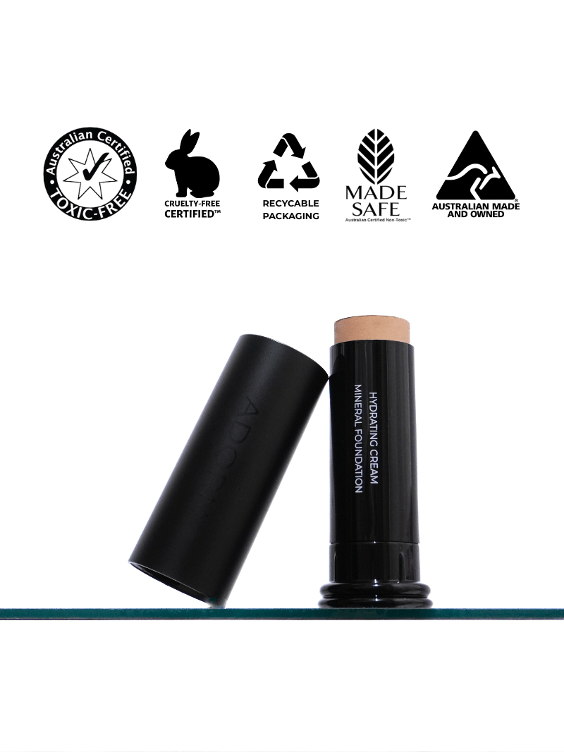 Cream stick foundation shade range — hydrating vegan formula for dry mature skin