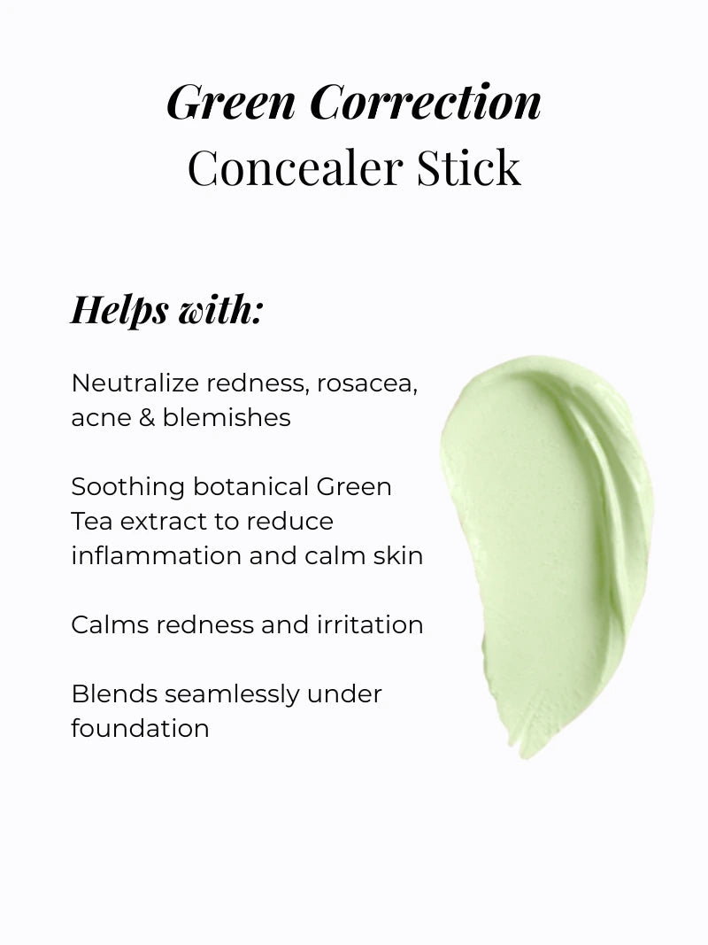 Green Correction Concealer Stick with text on a white background