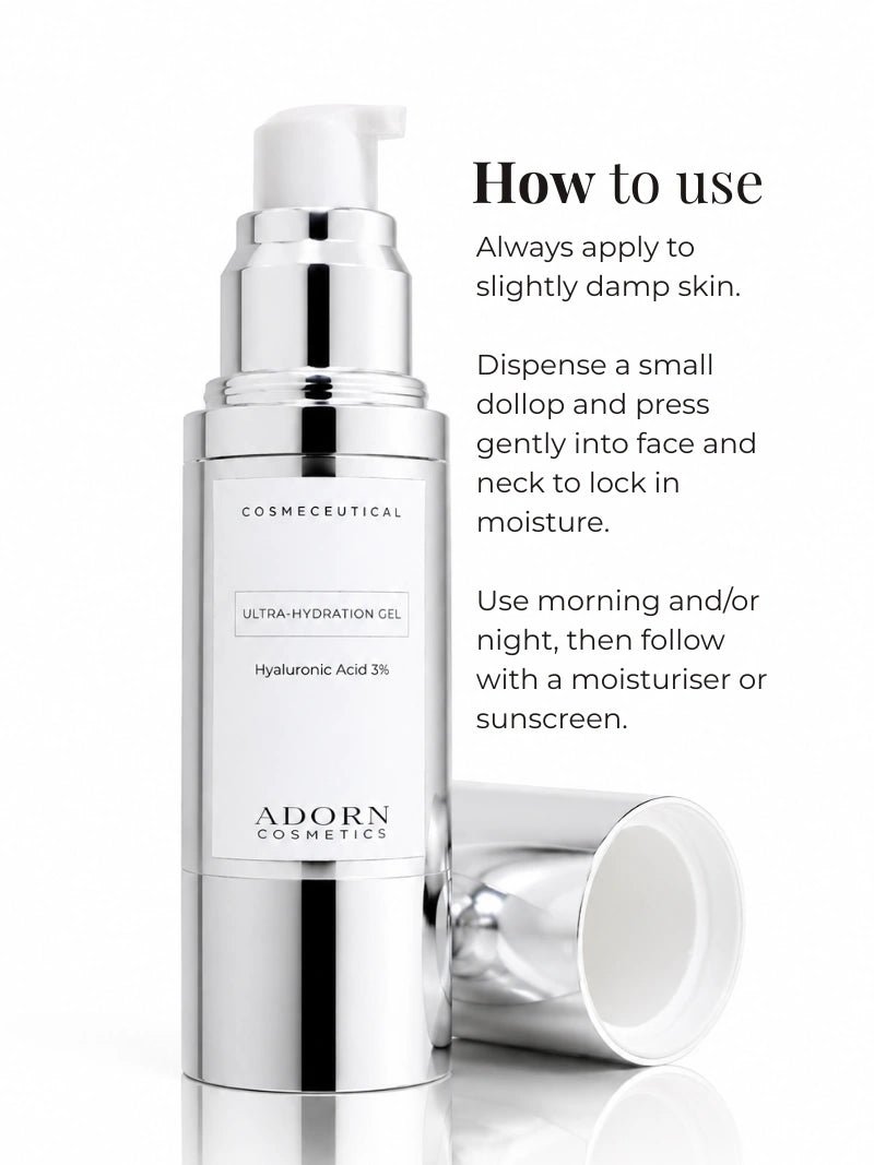 Hyaluronic Acid 3% Dermal Repair Face Gel Serum - Adorn Cosmetics