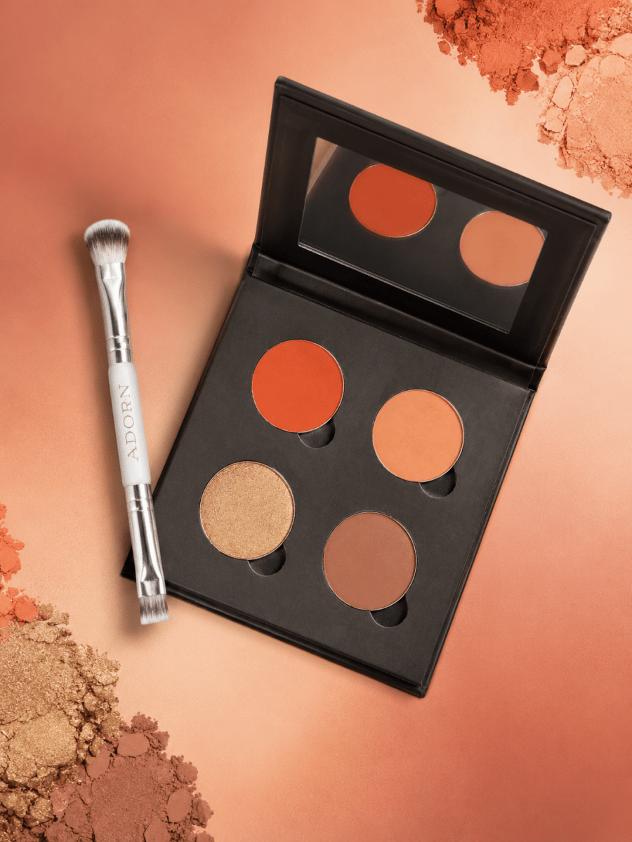 IMPERFECT Sunkissed Muse Pressed Palette + Brush - Adorn Cosmetics