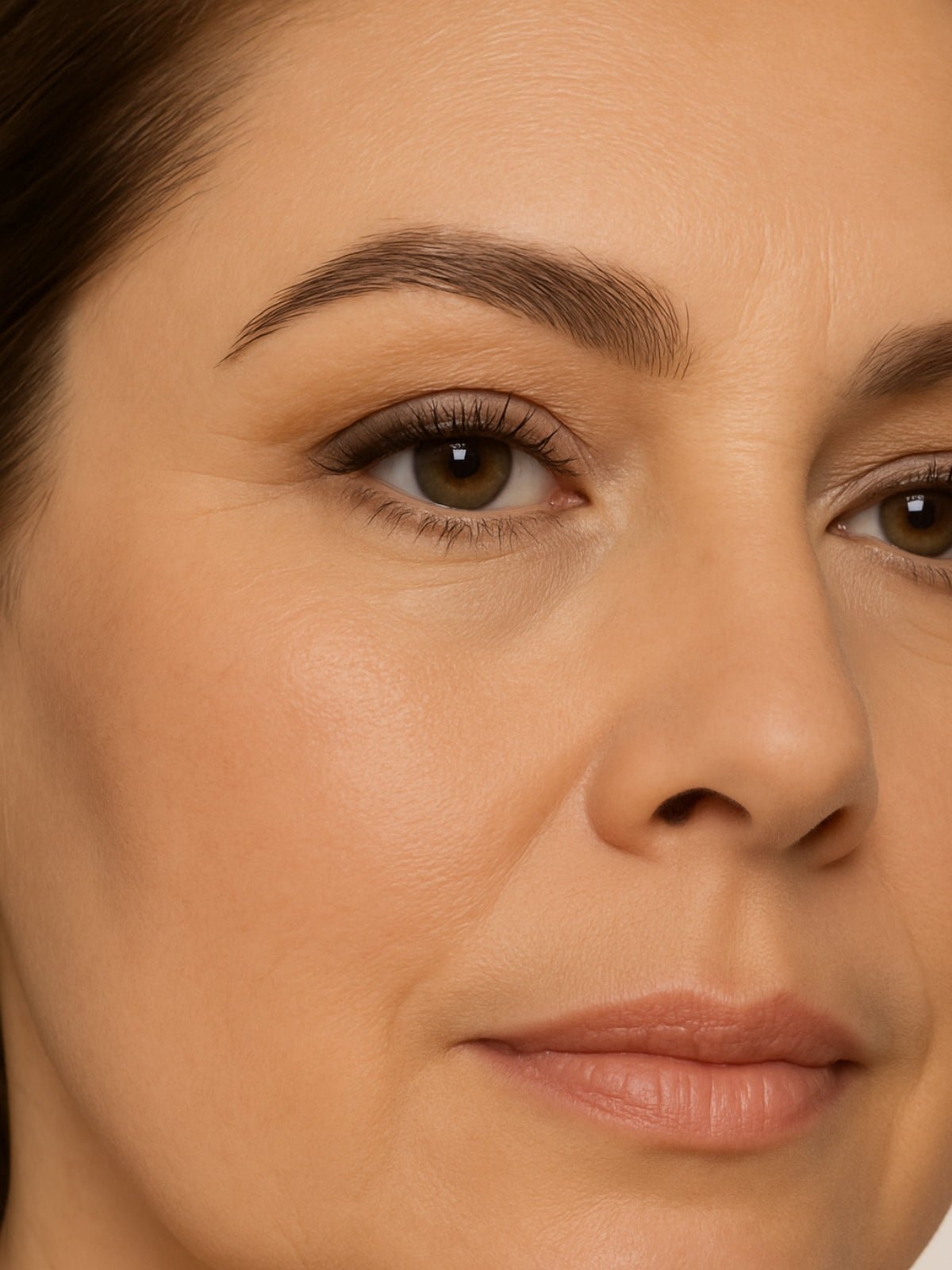 Woman's eyebrow close-up of the best eyebrow powder.