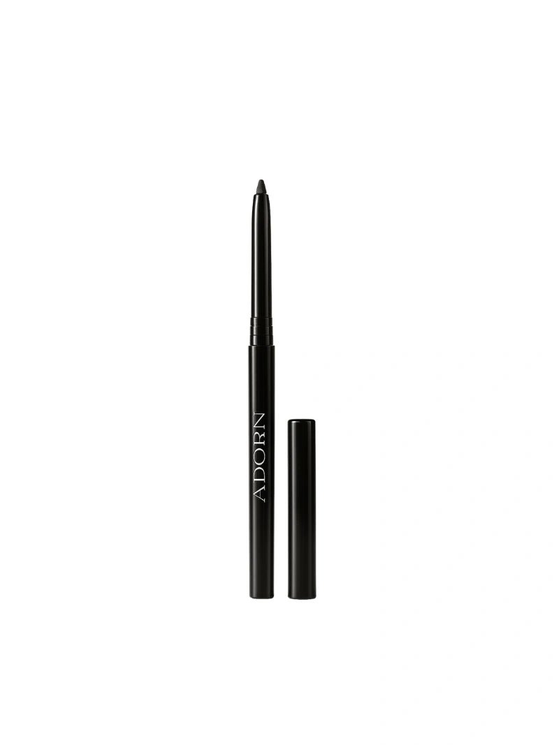 Black eyeliner pen with cap on a white background