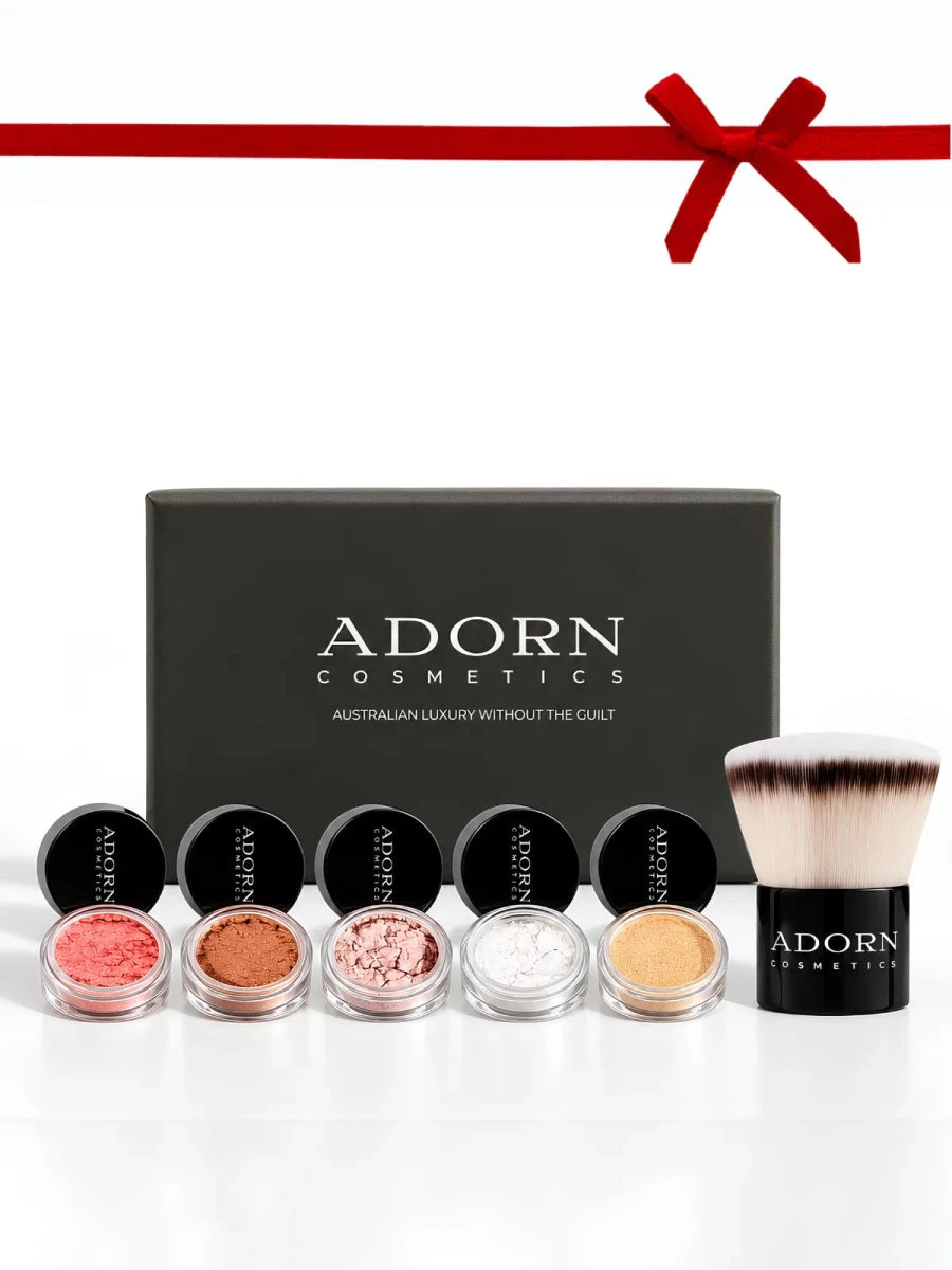 Mini SPF 20 Mineral Makeup Set + Kabuki Makeup Set - Adorn Cosmetics