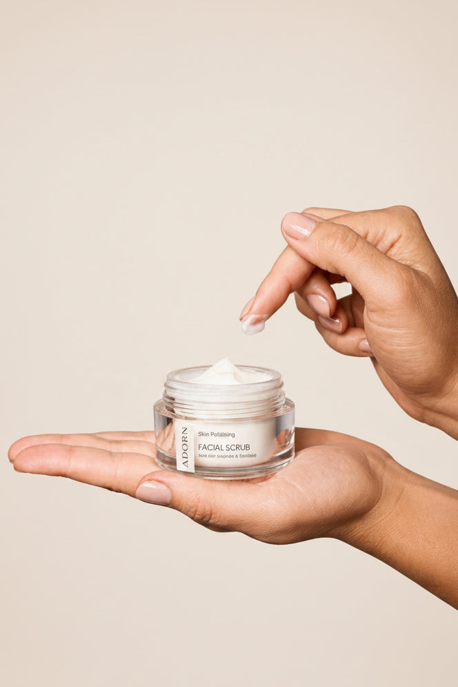 Natural Bamboo + AHA's Face Exfoliator | Refillable Exfoliator - Adorn Cosmetics
