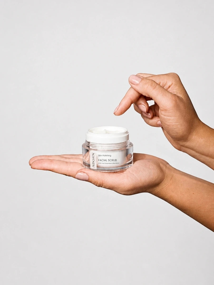 Natural Bamboo + AHA's Face Exfoliator | Refillable Exfoliator - Adorn Cosmetics