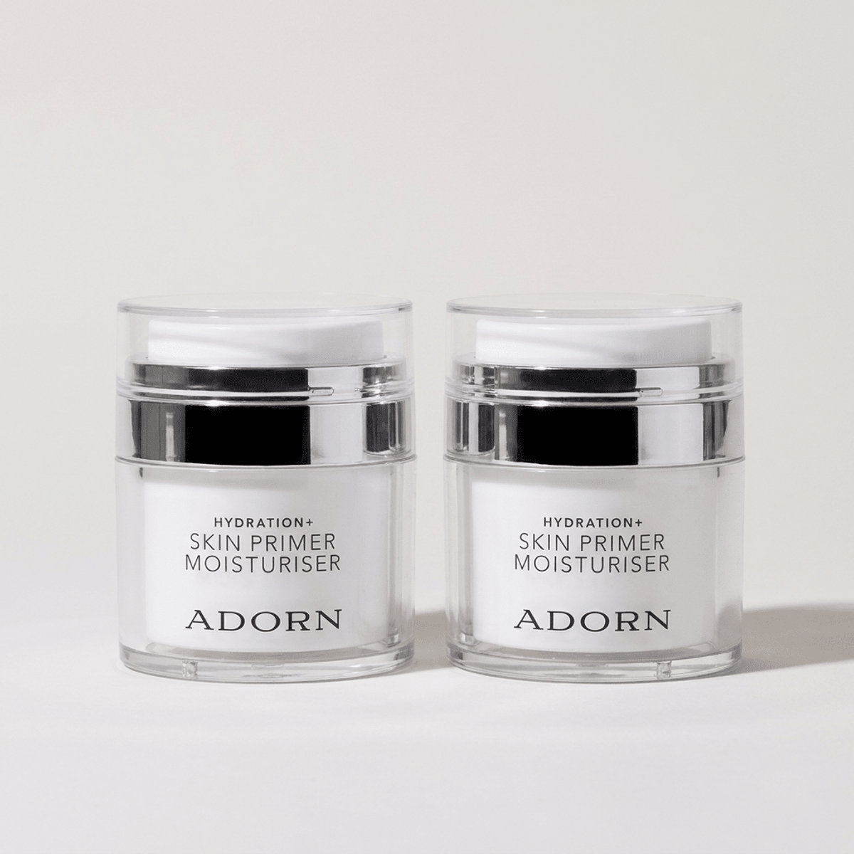 Two Adorn Hydrating Primer Moisturiser jars in the pre-order bundle